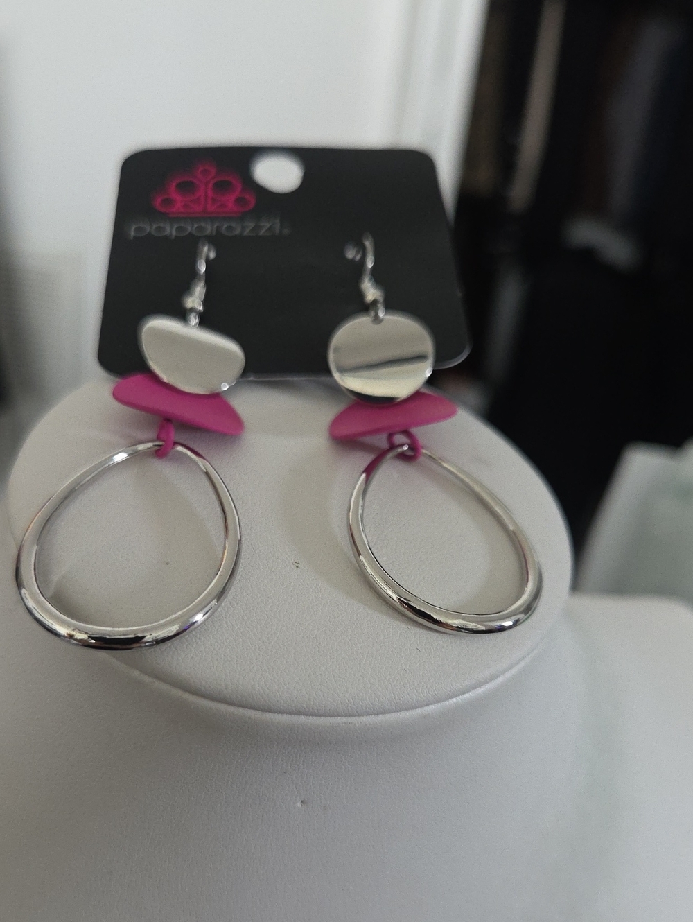 Paparazzi Retro Reception Pink Earrings NWT